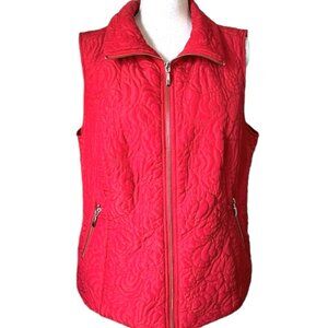 * PERFECT for FALL!!  ZIPPER FRONT RED VEST W/LOWER POCKETS   XLARGE